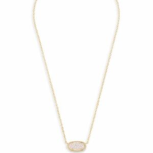 Kendra Scott Elisa Gold Pendant Necklace in Iridescent Drusy